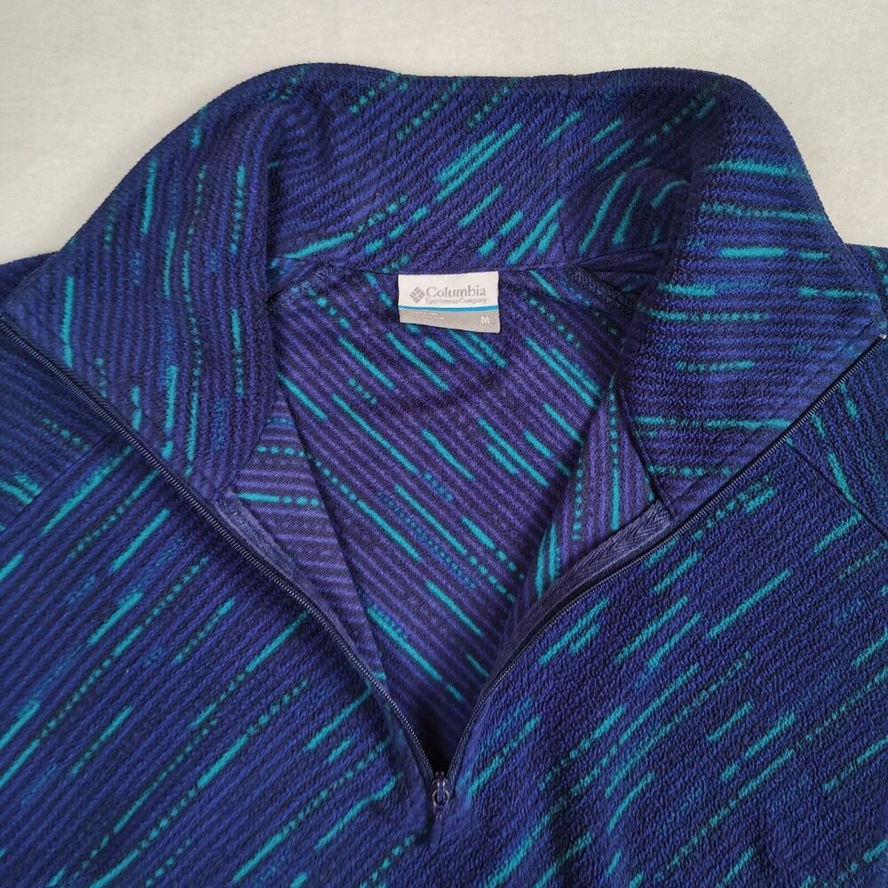Vintage Columbia Fleece Pullover 1/4 Zip Blue Dash Sweatshirt Women's Sz M - Picture 4 of 10